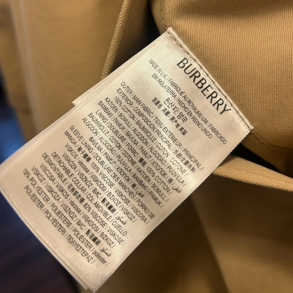 Burberry Beige Trench Coat with Classic Check Lining, less than 5 months old. - Picture 11 of 14